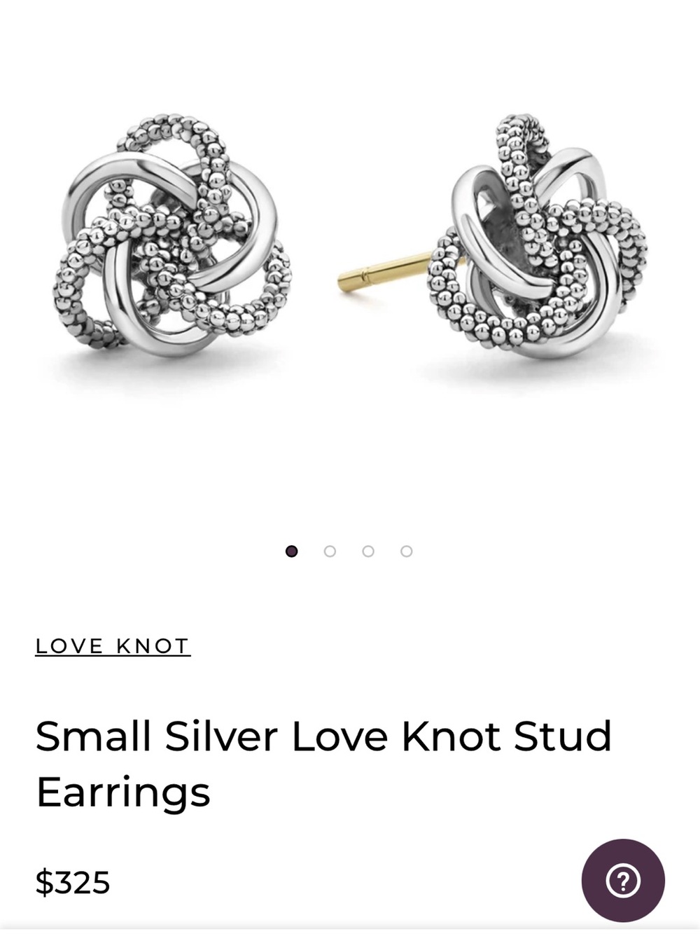 LAGOS Silver Love Knot Stud Earrings